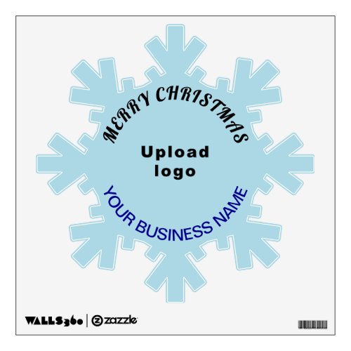 Business Brand on Light Blue Snowflake Wall Decal