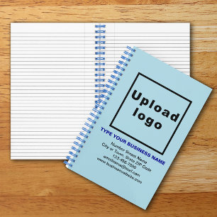 Business Brand on Light Blue Spiral Notebook