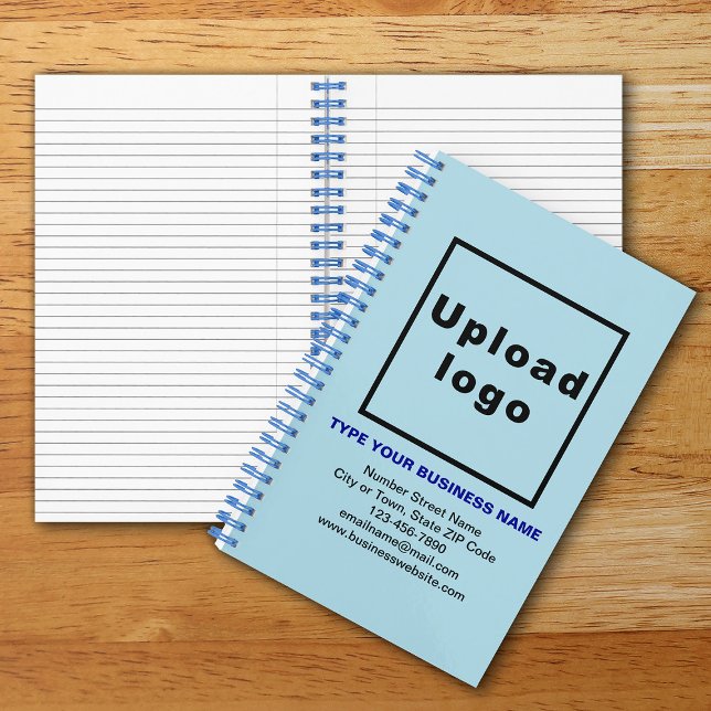 Business Brand on Light Blue Spiral Notebook (Your business brand on light blue spiral notebook. Notebook to build brand name awareness.)