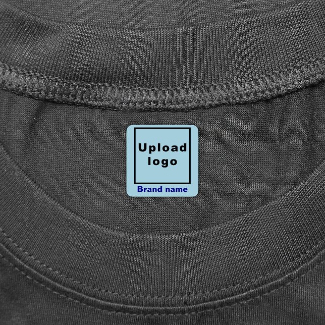 Business Brand on Light Blue Square Clothing Label (Light blue square clothing label with your business brand)