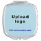 Business Brand on Light Blue Square Compact Mirror