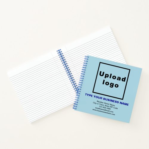 Business Brand on Light Blue Square Spiral Notebook