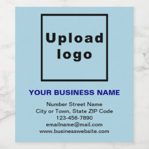 Business Brand on Light Blue Wine Bottle Label