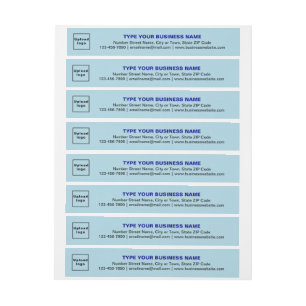 Business Brand on Light Blue Wrap Around Address Label