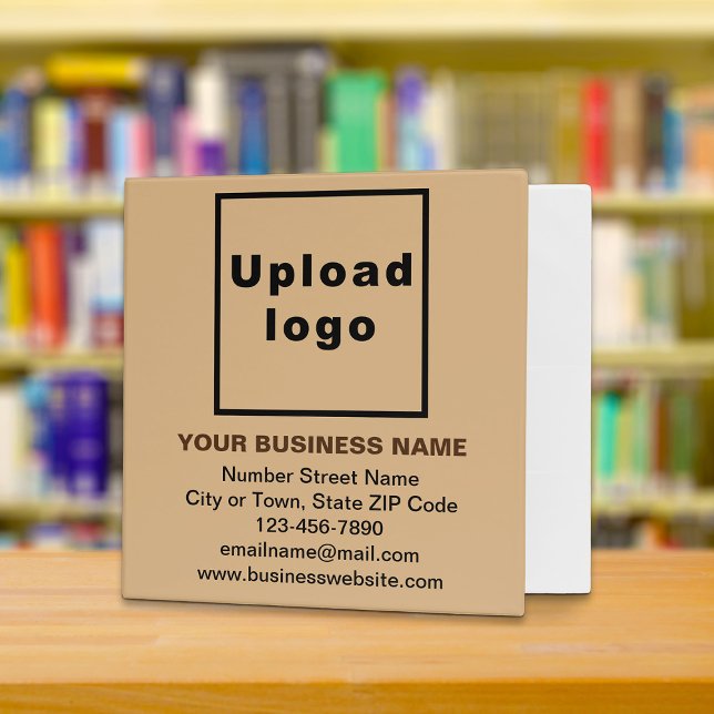 Business Brand on Light Brown Binder (Build brand name awareness. Your business brand on light brown binder.)