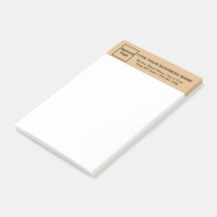 Business Brand on Light Brown Heading of Long Post-it Notes