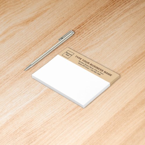 Business Brand on Light Brown Heading of Rectangle Post_it Notes