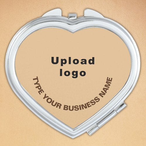 Business Brand on Light Brown Heart Compact Mirror