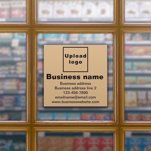 Business Brand on Light Brown Large Square Vinyl Sticker