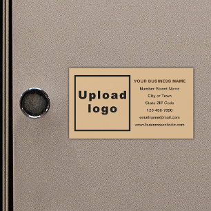 Business Brand on Light Brown Magnetic Card