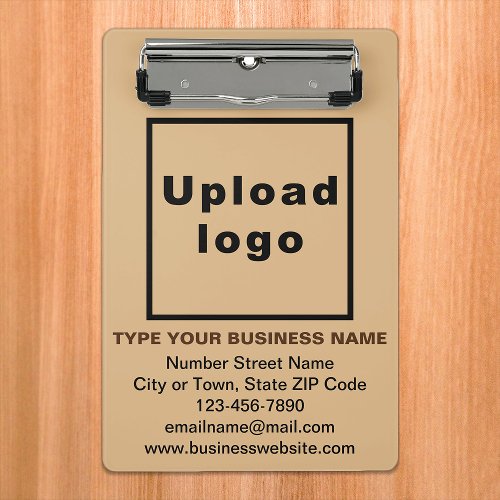Business Brand on Light Brown Mini Clipboard