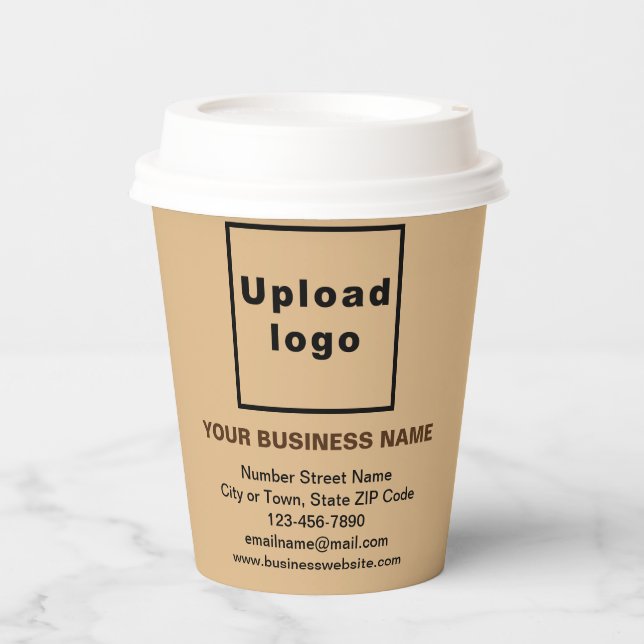 Business Brand on Light Brown Paper Cup (Front)