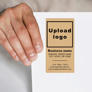 Business Brand on Light Brown Portrait Shipping Label