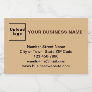 Business Brand on Light Brown Rectangle Food Label