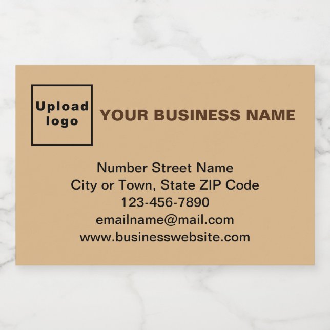 Business Brand on Light Brown Rectangle Food Label (Single Label)