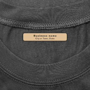 Business Brand on Light Brown Rectangle Iron On Labels
