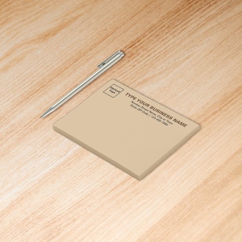 Business Brand on Light Brown Rectangle Post_it Notes