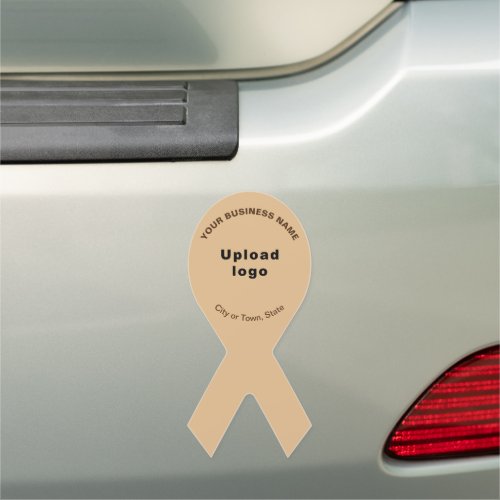 Business Brand on Light Brown Ribbon Shape Car Magnet