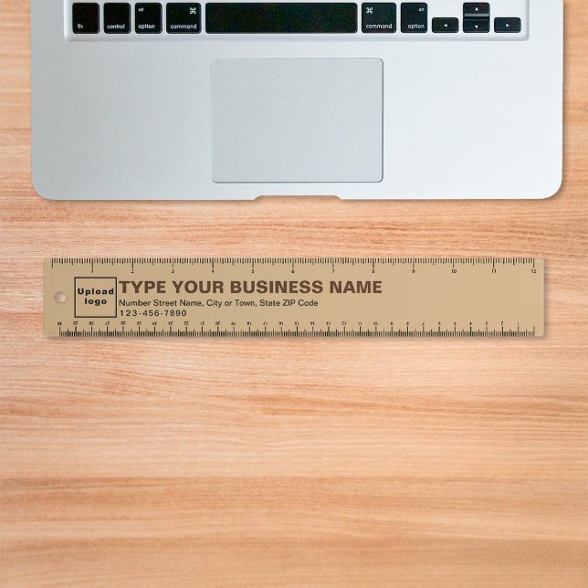 Business Brand on Light Brown Ruler (Light brown ruler with your business brand.)