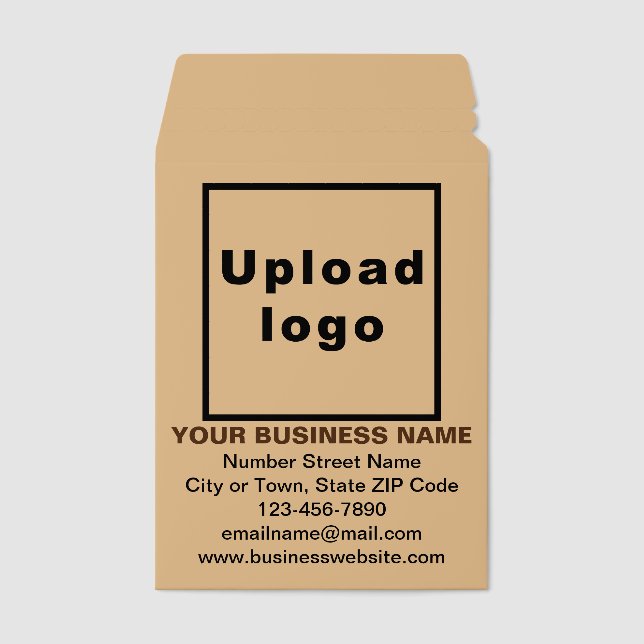 Business Brand on Light Brown Shipping Envelope Mailers (Front)