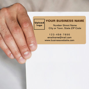 Business Brand on Light Brown Shipping Label