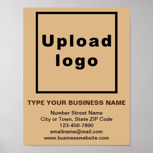 Business Brand on Light Brown Small Poster