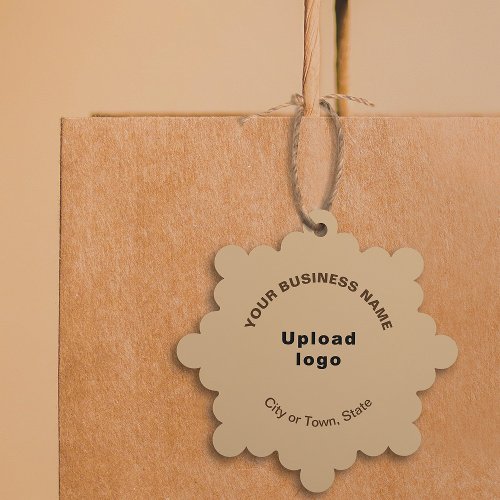Business Brand on Light Brown Snowflake Paper Ornament Card