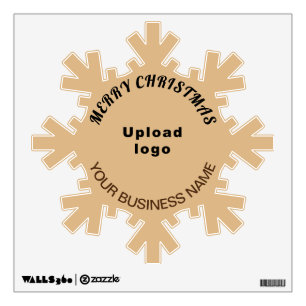 Business Brand on Light Brown Snowflake Wall Decal
