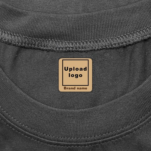 Business Brand on Light Brown Square Clothing Labels