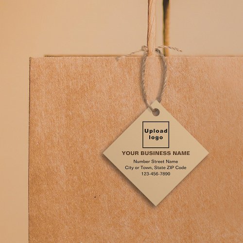 Business Brand on Light Brown Square Shape Tag