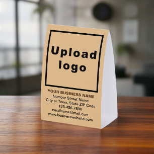 Business Brand on Light Brown Tent Style Sign