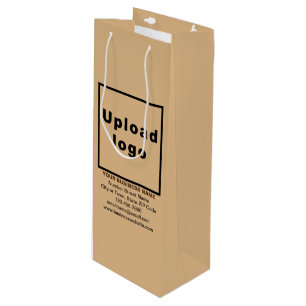 Business Brand on Light Brown Wine Gift Bag
