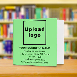 Business Brand on Light Green Binder