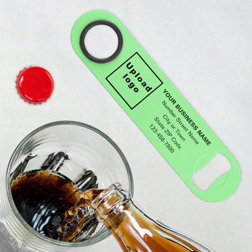 Business Brand on Light Green Bottle Opener