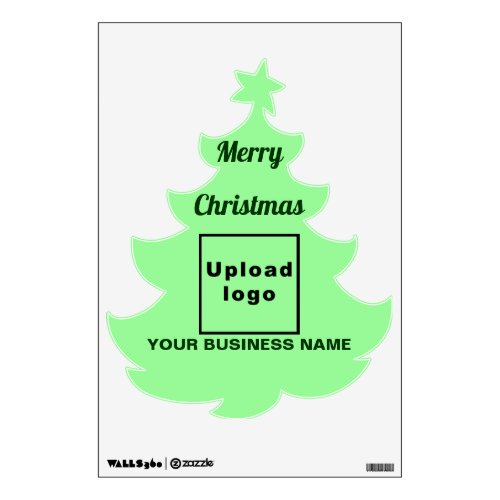 Business Brand on Light Green Christmas Tree Wall Decal