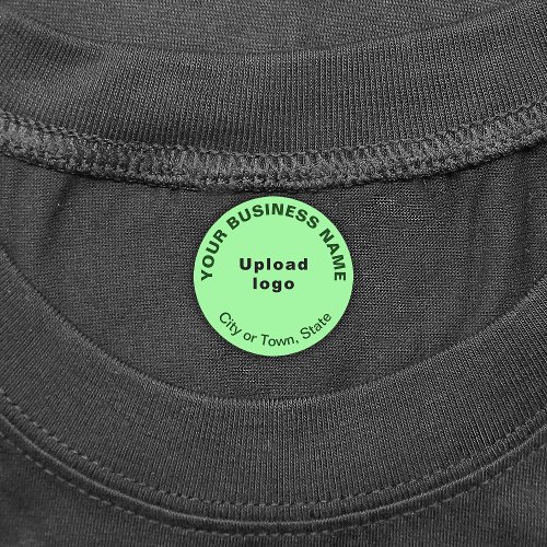 Business Brand on Light Green Circle Iron On Label