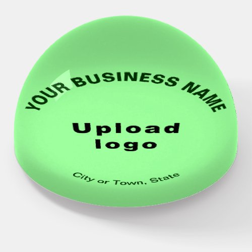 Business Brand on Light Green Dome Style Paperweight