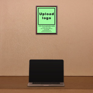 Business Brand on Light Green Framed Plaque