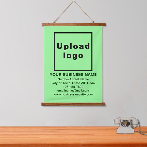 Business Brand on Light Green Hanging Tapestry