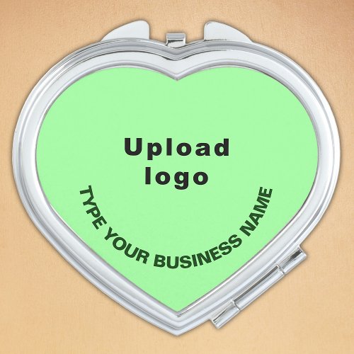 Business Brand on Light Green Heart Compact Mirror