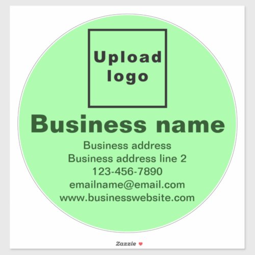 Business Brand on Light Green Large Round Vinyl Sticker