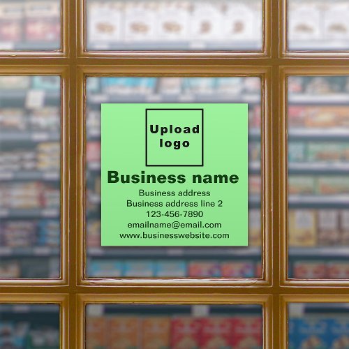 Business Brand on Light Green Large Square Vinyl Sticker