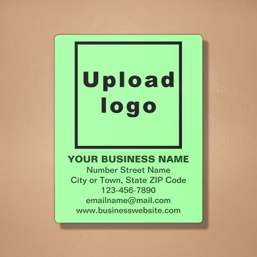 Business Brand on Light Green Metal Wall Art