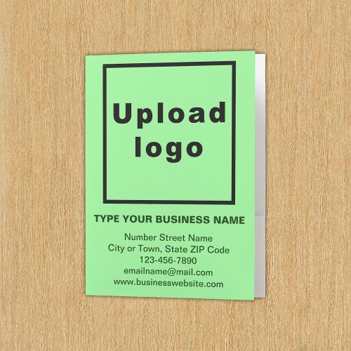 Business Brand on Light Green Pocket Folder