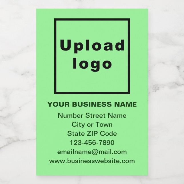 Business Brand on Light Green Portrait Format Food Label (Single Label)