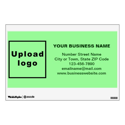 Business Brand on Light Green Rectangle Wall Decal