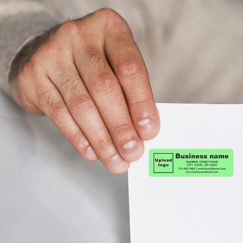 Business Brand on Light Green Return Address Label
