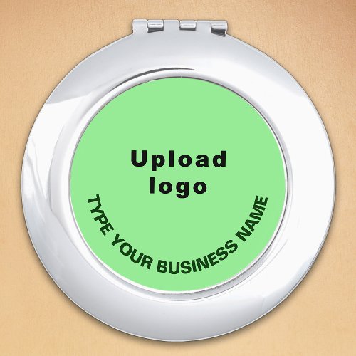 Business Brand on Light Green Round Compact Mirror