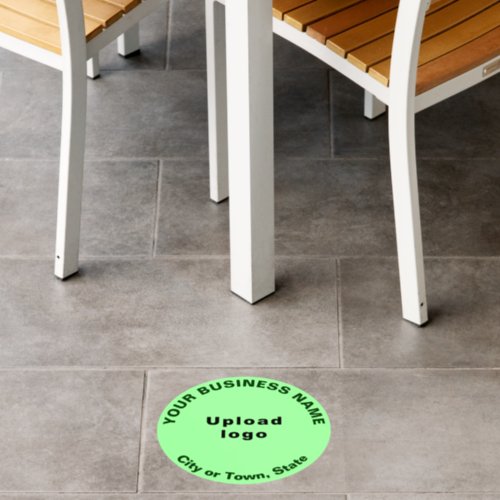 Business Brand on Light Green Round Floor Decal