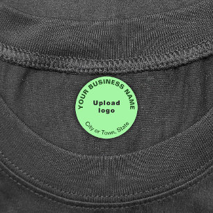 Business Brand on Light Green Round Iron On Label